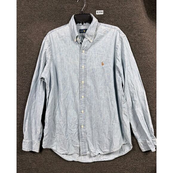 Ralph Lauren Other - Ralph Lauren Button-Up Shirt Men's Size L Slate Gray Long Sleeves Cotton Classic